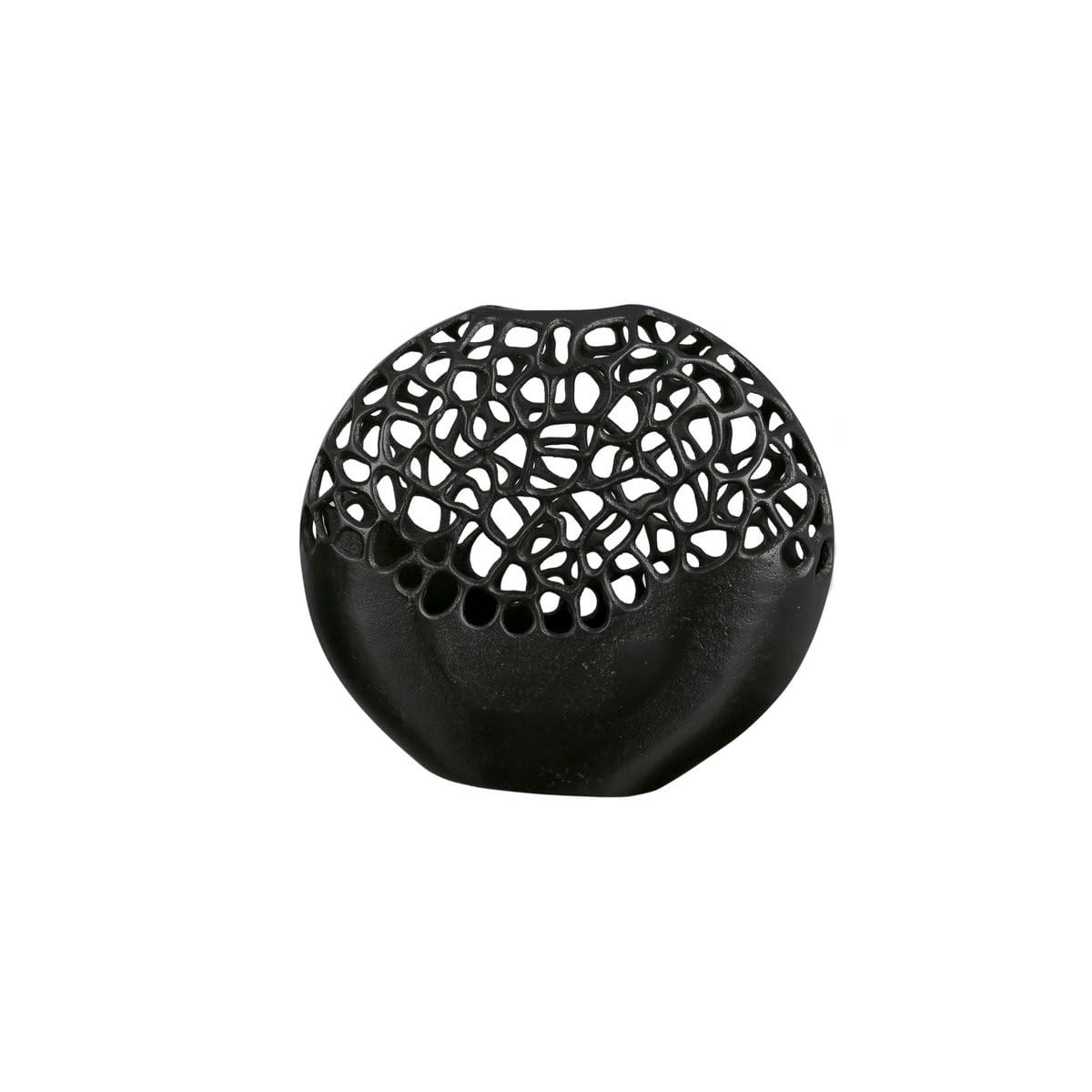 GILDE Vase Osaka schwarz H: 32 cm B: 34 cm T: 10cm 43490
