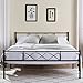 VECELO Metal Platform Bed Frame Mattress Foundation with Headboard & Footboard/Firm Support & Easy Set up Structure, Queen, Black