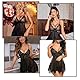 Xuigort Negligee Sexy Babydoll Nachtwäsche, Sexy Kleid Damen Nachthemd Damen Sexy Negligee Sexy Tiefer V Ausschnitt Nachthemd mit Spitzen Sommer Verstellbare Träger (Schwarz)