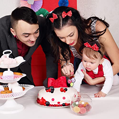 66 Pieces Mini Balloon Cake Topper Cake Decorations Balls Faux Pearl Balls Cake Picks Diy Cake Insert Topper Baking Decoration For Anniversary Graduation Birthday Party Baby Shower (Red, Black) #TOP5