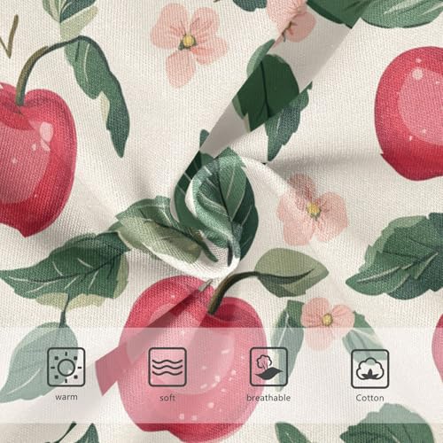 Wusikd Cute Apple Girls' Underwear Cotton Green Leaves Girls Briefs Soft Toddler Underwear 2T3