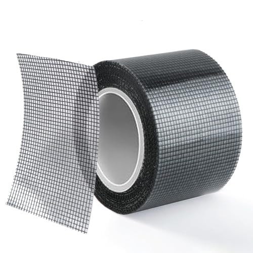 MANICAF 7,6 cm x 3 m Fliegengitter Reparatur Klebeband, Fliegengitter Reparatur Set, Wasserdichtes Netz-Reparaturpflaster, Reparaturband für Fenstergitter, Schwarz, 1 Rolle