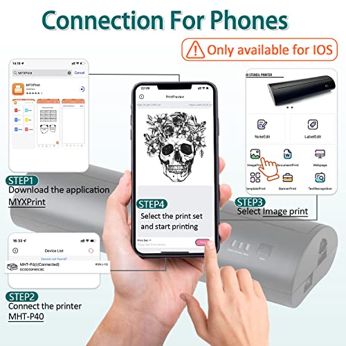 Atelics Cordless Tattoo Transfer Stencil Printer, with 10Pcs Transfer Paper, Portable Tattoo Transfer Thermal Copier Machine for Temporary and Permanent, Compatible for iOS Phone - Image 3