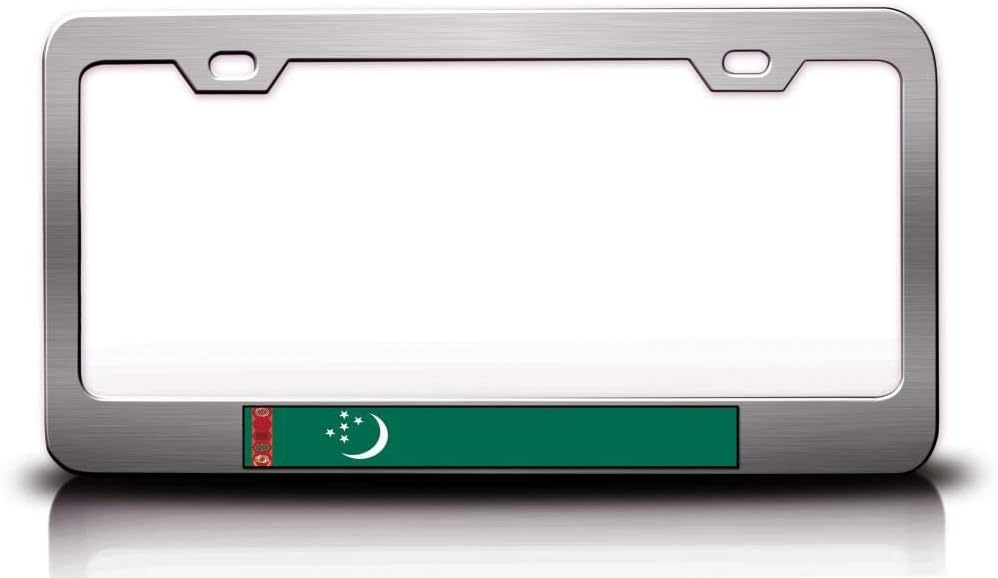 Turkmenistan Country Flags Metal Car SUV Truck License Plate Frame Ch x31