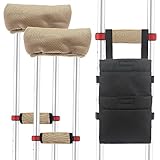 Crutch Pads with Crutch Pouch Bag, 5-Pack Comfortable Crutch Underarm Pad Hand Grip Covers Crutch Ba