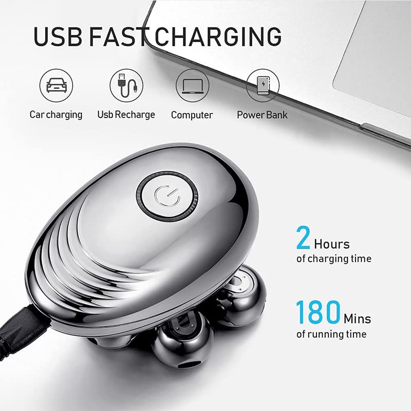 Miniatura 6 de Afeitadoras de cabeza para hombres calvos, afeitadoras súper eléctricas para hombres, maquinilla de afeitar giratoria flotante 7D, inalámbrica,