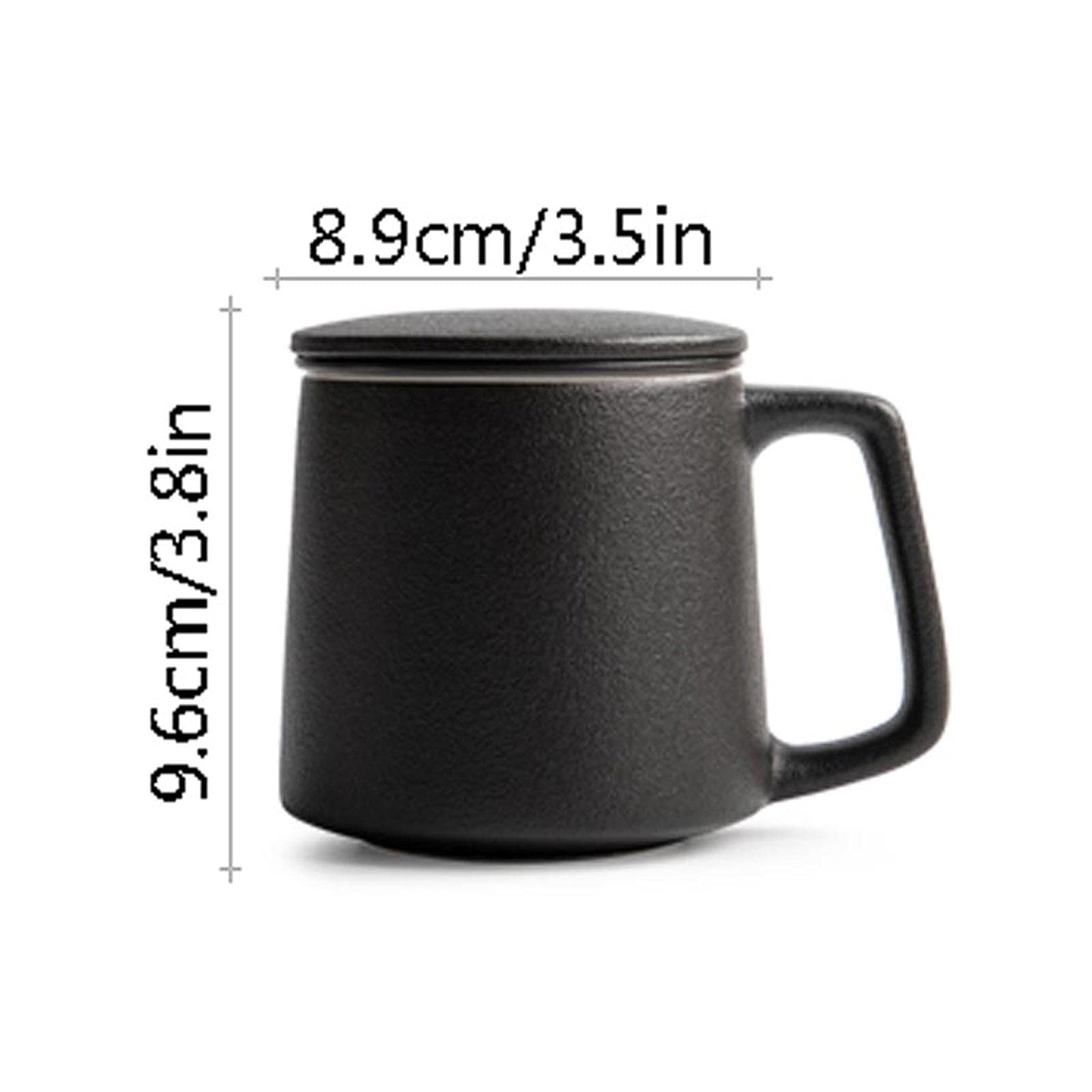 Tasse Keramiktasse mit Deckel Bürofilter Wasserbecher Becher Brauen Teetasse Tee Wasser Trennbecher 12 oz (Schwarz Weiß) Kaffeetasse (Farbe: Weiß)