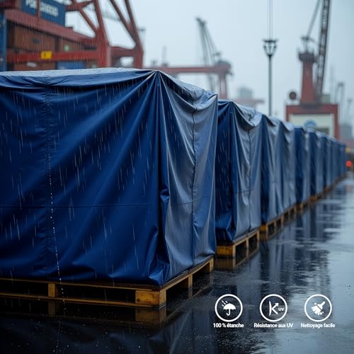Bâche de camion étanche Wiltec 5x4 m protection UV et intempéries