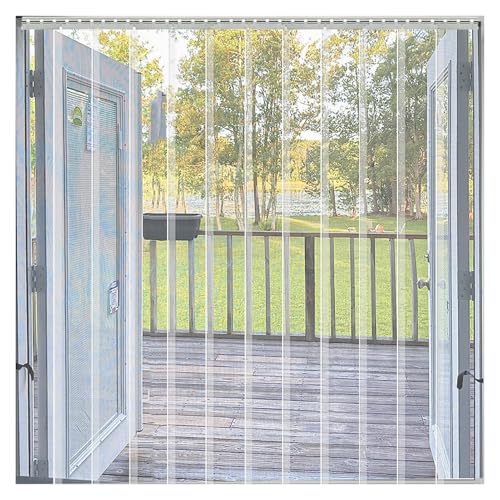 QHLTY Lamas Persianas Verticales PVC, Cortina De Tiras Plástico Transparente, Panel para Uso Industrial, Tiendas, Patios, Refrigeradores, Almacenes, Graneros(165x270cm)