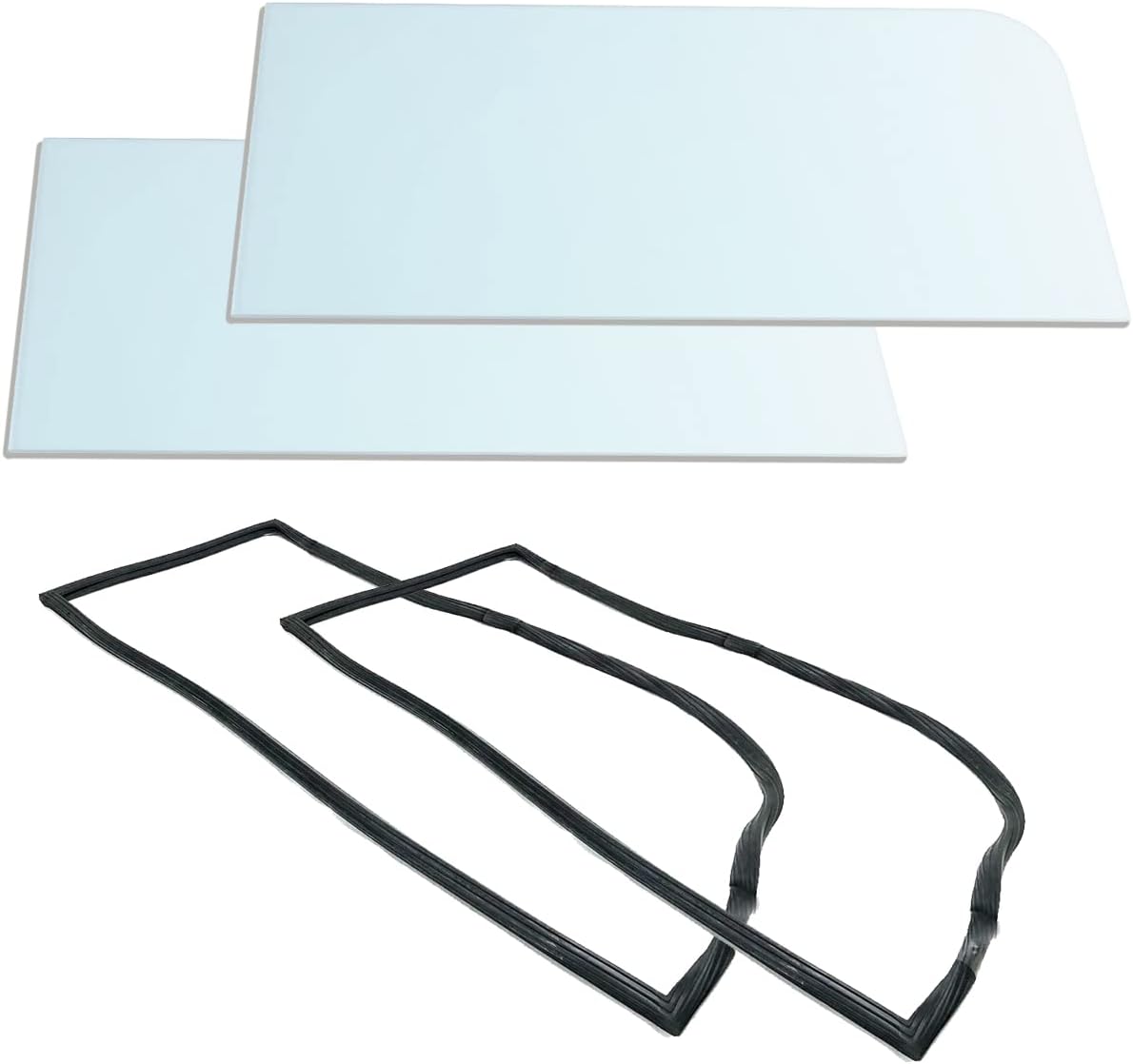 Full Windshield (2 Halves) plus Full Gasket, 2 pc, POLYCARBONATE, fits Humvee Hmmwv M998 M1038