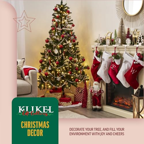 Klikel-Stocking-Holder-Let-It-Snow-Christmas-Stocking-Hanger-for-Mantel-Metal-Christmas-Stocking-Holder-for-Fireplace-Mantle-Heavy-Stocking-Holder-for-Mantle-with-White-Snowflake-and-Snowman Klikel Stocking Holder Let It Snow Christmas Stocking Hanger for Mantel Metal Christmas Stocking Holder for Fireplace Mantle Heavy Stocking Holder for Mantle with White Snowflake and Snowman