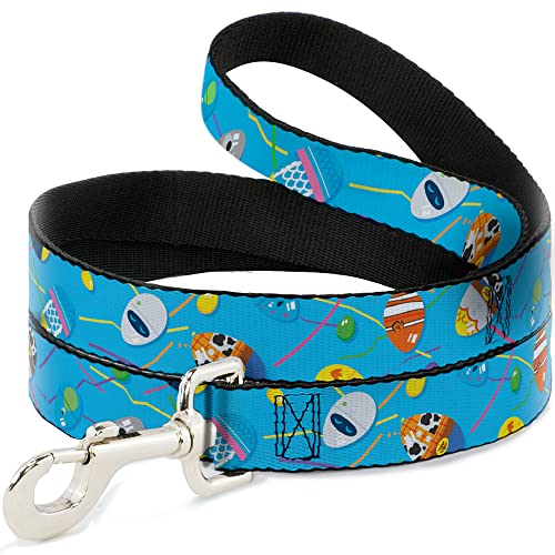 Disney Pet Leash, Dog Leash, Pixar Holiday Collection Easter Egg Characters Scattered Blue, 4 Feet Long 1.5 Inch Wide