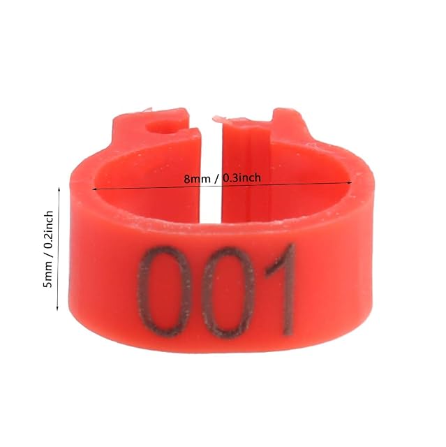 Foto 2 de 8 de 6 Colores 100 Unids/Bolsa 8MM 001-100 Numerados Plástico Pájaro Bandas Anillos Hen Pigeon Pierna Aves…