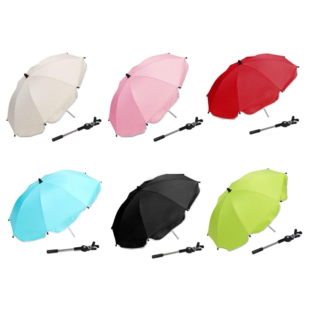 Parapluie Réglable pour Poussette de Bébé, Poussette pour Enfants, Parapluie, Couverture D'auvent, Parasol avec Clip, Blanc