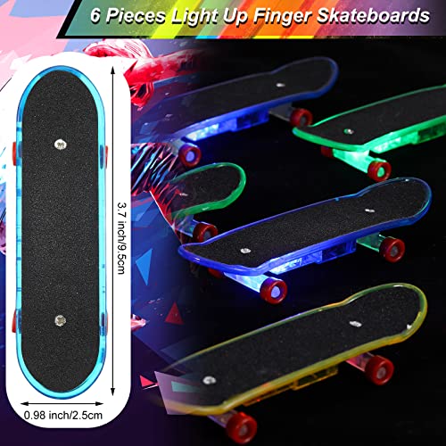 6 Pieces Light Up Mini Finger Toys Set Finger Skateboards For Kids Led Fingerboard, Fingertips Movement, Skateboards Novelty Creative Party Favors Decorations Supplies Teens Adults #TOP1