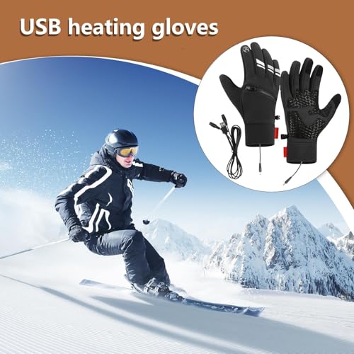 Guantes calefactables para clima frío extremo con función táctil USB 2