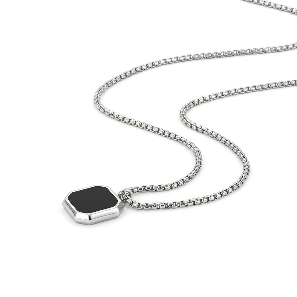 salty Alpha Anti Tarnish Stainless Steel Midnight Charisma Locket Neck Chain for Men | Stylish Pendant Necklace | Jewellery Accessories for Boys | Minimal Jewelry | Gifts for Boyfriend & Husband-picture-26