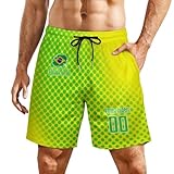 Custom Brazil Shorts Summer Beach Soccer Shorts Fan Gift Name & Number Casual Swim Trunks Beachwear for Men Youth