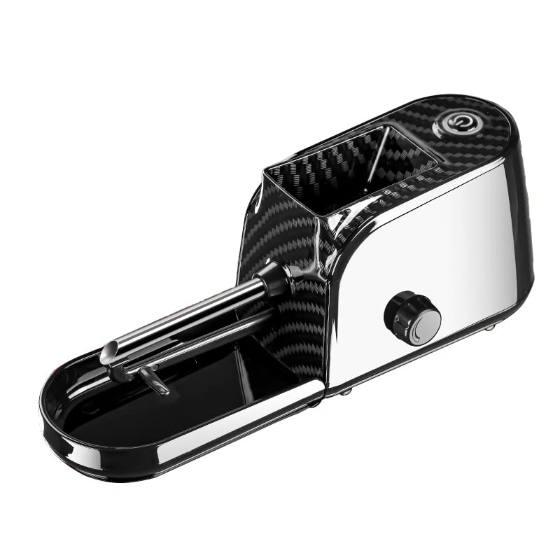 Electric Cigarette Rolling Machine Portable Tobacco Injector Maker Household Automatic Electric Cigarette Injector Machine (8mm Tube) (Carbon Fibre)