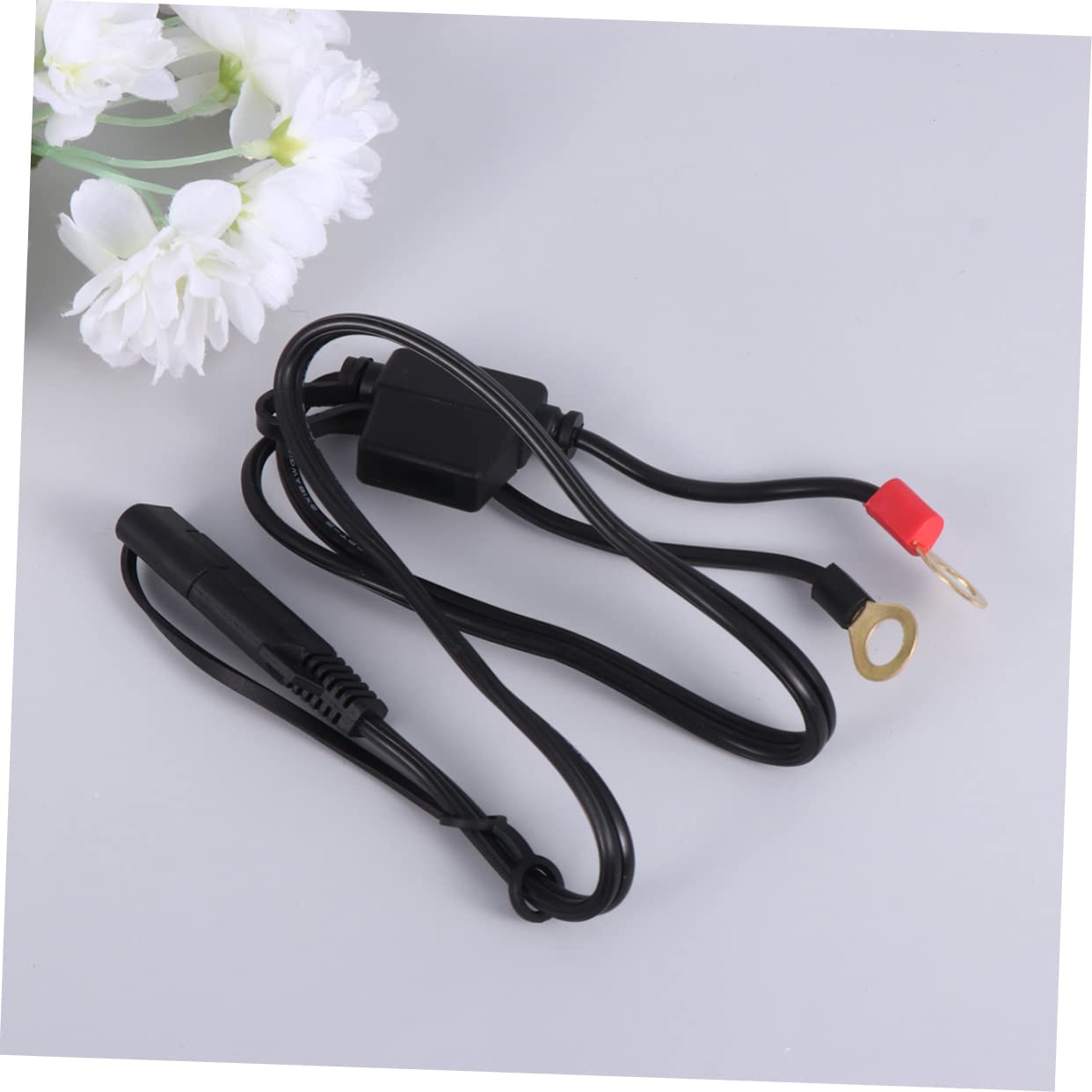 PartyKindom 2pcs Motorcycle Power Cable Durable Charging Tool for Home and Outdoor Use Easy Operation Safe and Materials for Motorcycles and Powersports