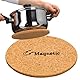 MIJOMA magnetischer Topfuntersetzer aus Kork Ø 21 cm – hitzebeständig, rutschfest, schützt Oberflächen vor Hitze & Kratzern – Pfannenuntersetzer mit Magnet