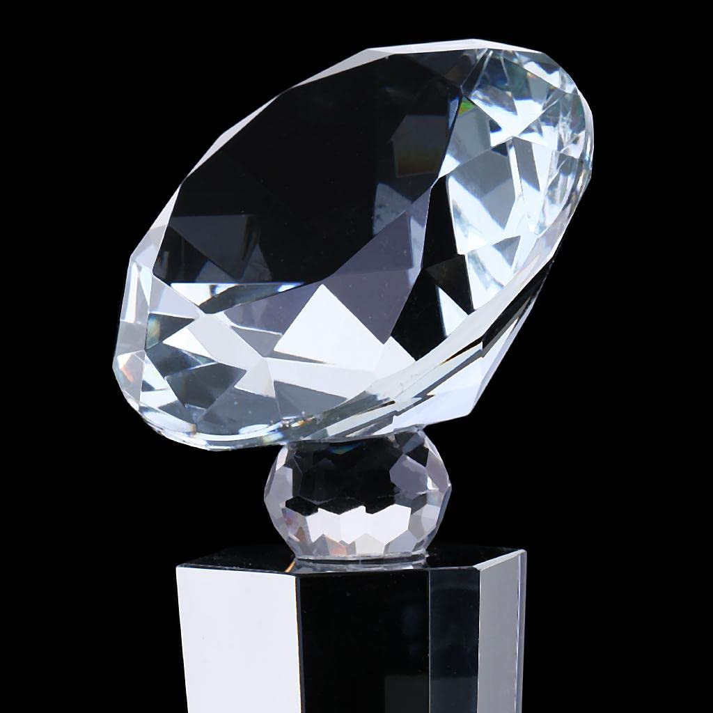 CALANDIS Crystal Quartz 29Cm Diamond Tops Trophy Award for Soprts Competition Winner-picture-31