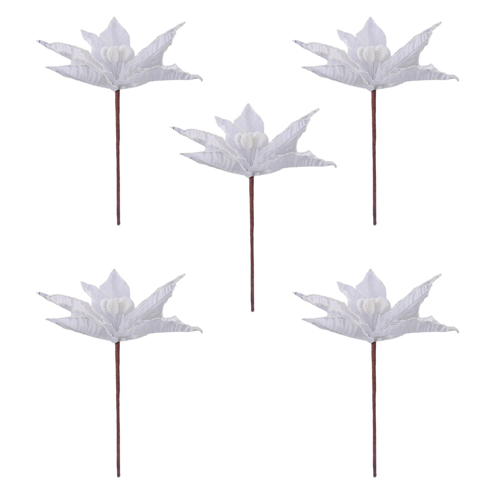 Tsophreniq 5 Christmas Blossomy Arrangements White Paper Packaging Silkflowers for Artisanal Holiday Deck Artificial Blossomy