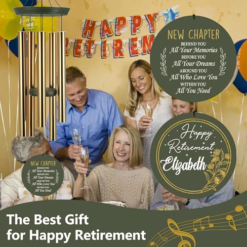 Image of ASTARIN Personalized Retirement Wind Chimes, 36inch Retirement Gifts for Woman /Man, Colleagues /Staff, Personalized Gifts Wind Chime for Retire, Decorative Wind Chimes Outdoor Decor