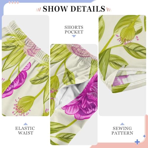 J JOYSAY Camellia Foliage Drawing Beige Pajamas Pants Soft Long Pajama Bottoms Lounge Sleep Pants Size S-XL4