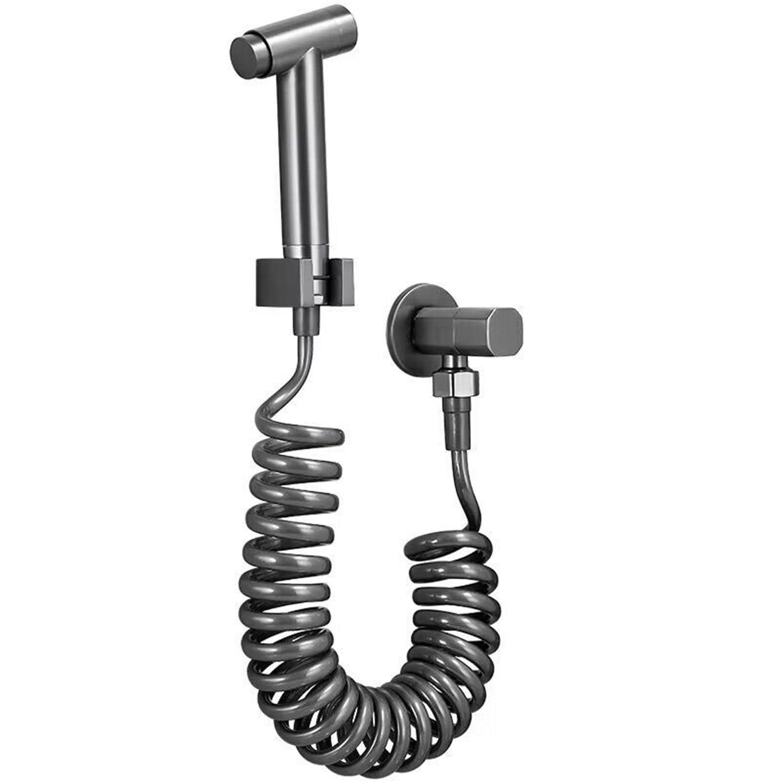 XJTNLB Robinet Bidet avec Douchette Gris Pistolet Robinet Mural Eau Froide Uniquement Pulvérisateur de Toilettes pour Bidet pour L'Hygiène Personnelle,B