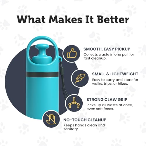 Image of KRISME Home Portable Dog Pooper Scooper for Walks - Handheld Poop Picker with Bag Attached - Lightweight Dog Poop Catcher & Claw Grabber - Compact Poop Scooper for Dogs, Easy Mess-Free Cleanup