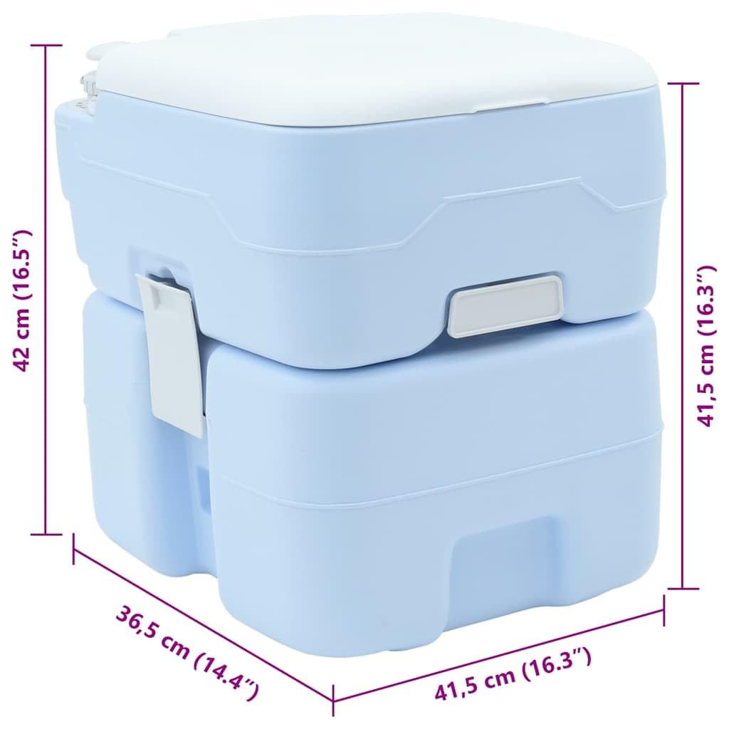 Toilette da campeggio portatile grigio, 41,5 x 36,5 x in polietilene ad alta densità, leggera, robusta, rimovibile, ideale per avventure all'aperto, feste in giardino, escursionismo