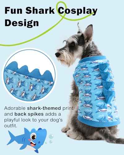 Image of CuteBone Dinosaur Costume Dog Shirt, Stretchy Velvet T-Shirt Clothes for Small Dogs, Soft & Breathable Pet Tee Outfit Cat Apparel for Daily Wear, Cozy Pullover Design Puppy Fashion COSBX04XS