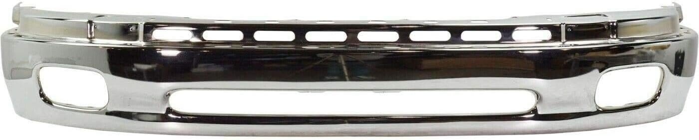Front Bumper Chrome Steel + Upper Cover + Mounting Brackets For 2000-2006 Toyota Tundra OE Direct Replacement