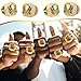 Misdary Trophy Championship Rings with Holder Most Valuable Player Greatest of All Time Gold Ring Award Gift Sports Team Prize for Tournament Winner(6 Pcs)