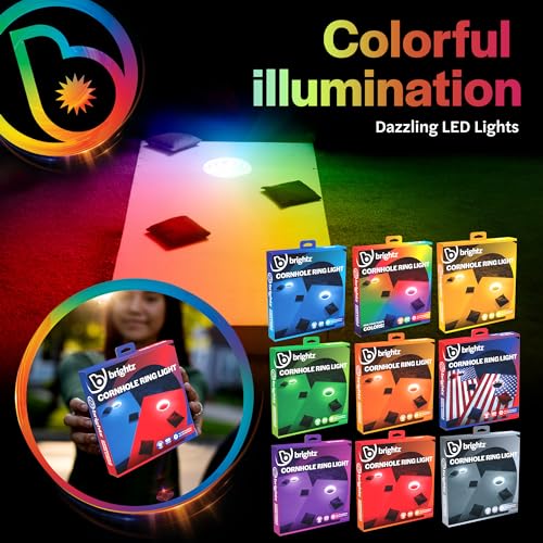 Brightz LED Cornhole Ring Lights for Hole & Board, Red & Blue, 2-Pack - image 5
