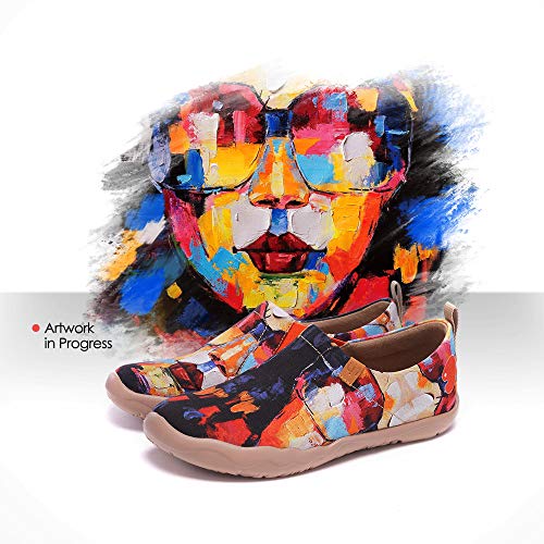 Image of UIN Women's Artistic Slip-On Shoes Vibrant Floral Casual Loafers Lightweight Comfortable Travel Footwear