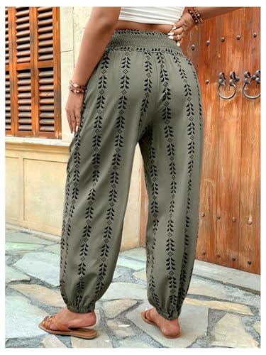 SHENHE Women's Plus Size Print High Waist Boho Palazzo Hippie Casual Lounge Pant2