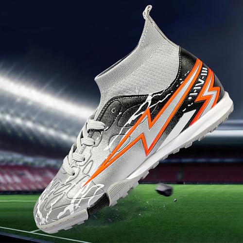Boys Girls Soccer Cleats Youth Firm Ground Lace-Up Non-Slip Athletic Shoes Football Baseball Training Sneaker2