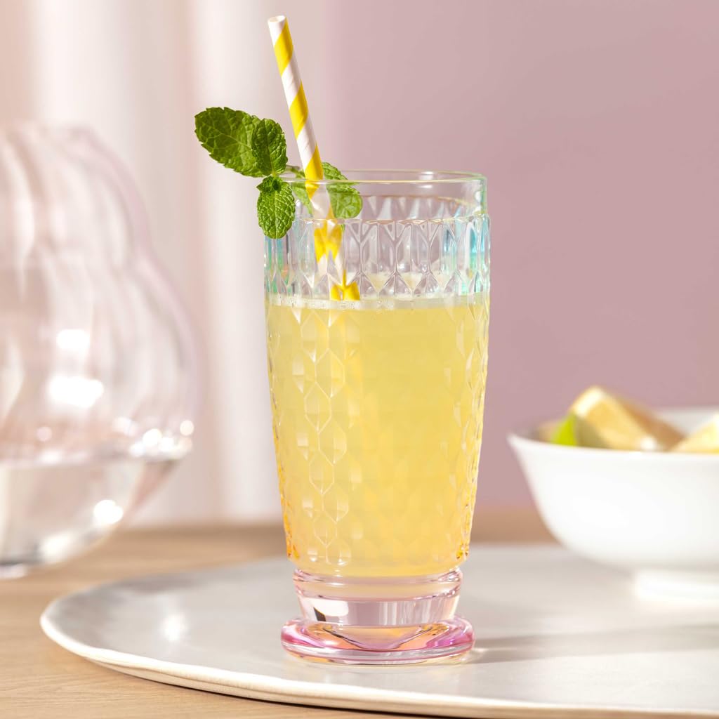 Villeroy & Boch - Boston Pearl szklanka do long drinków kolorowa, mieniący się, można myć w zmywarce, szklanka do koktajli i long drinków, kolorowe szkło, nadzwyczajne szkło, szkło kryształowe