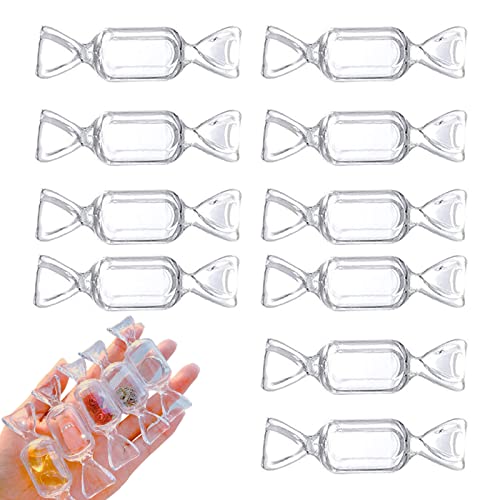 OTKARXUS Candy Shaped Storage Box- 10 Pcs Mini Candy Shape Clear Jewelry Storage Case Transparent MakeUp Earrings Travel Storage Container Organizer