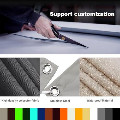 Voile d'ombrage avec kit de fixation complet auvent imperméable en toile blanche pour balcon - 6