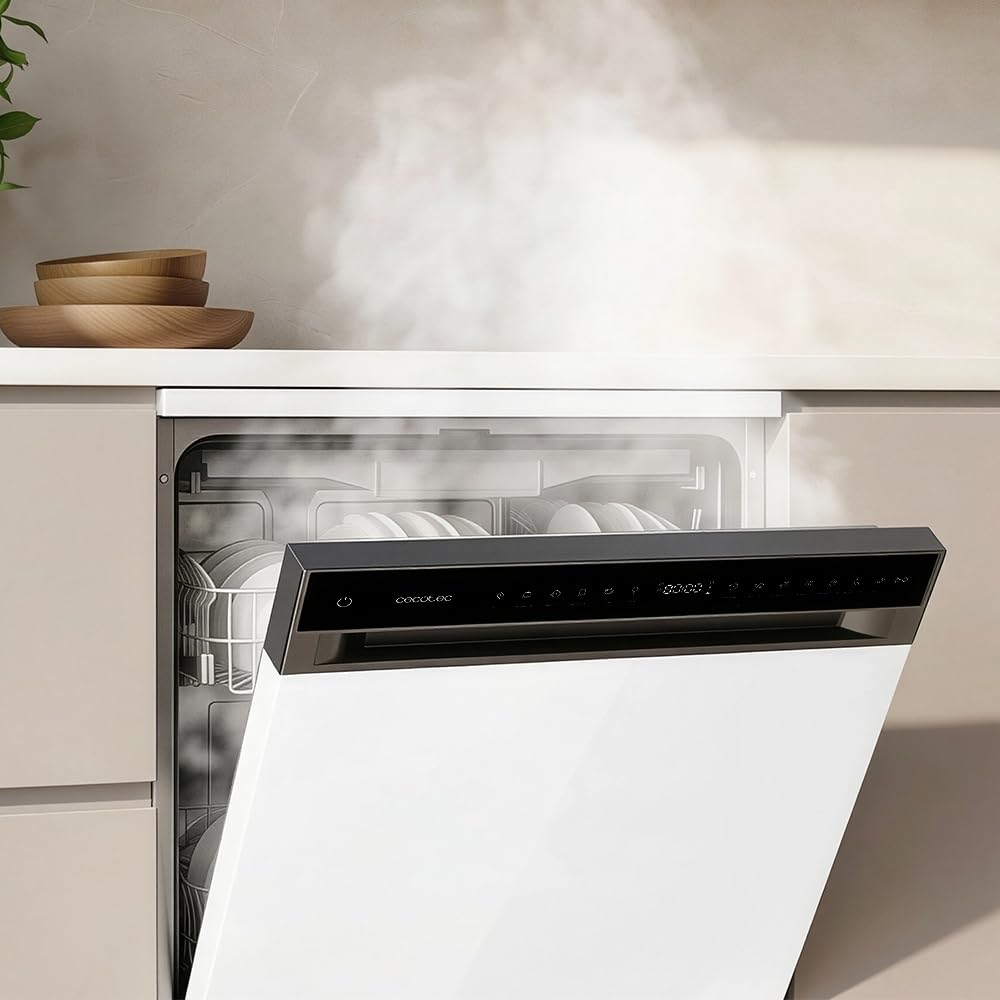 Cecotec Lavavajillas 60 cm Libre Instalación Bolero Aguazero 6550 | 16 Servicios, 3ª Bandeja Cubiertos, Motor Inverter Plus Duo, Control Touch, 12 Programas, Secado Autoapertura O2Dry