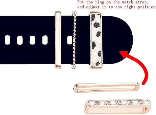 Vista 11 de Dijes para correa de reloj compatibles con Apple Watch Series 9, 8, 7, 6, 5, 4, 3, 2, 1, iWatch Series 9, 8, 7, 6, 5, 4, 3, 2, 1, anillo decorativo