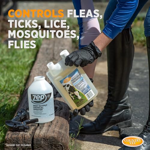 Image of Country Vet FarmGard Permethrin Concentrate - 32 Ounce (Case of 6) 343961CVA - Gets Rid of Flies, Mosquitoes, Silverfish, Cockroaches, Fleas, Millipedes, Gnats, Fruit Flies, Ticks, Lice, Spiders