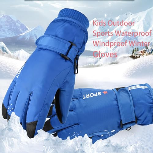 Image of UTOWO Kids Winter Cold Weather Ski Gloves Boy-Girl Warm Windproof Snow Gloves for Snowboarding Sledding Cycling Toddler 3-6T