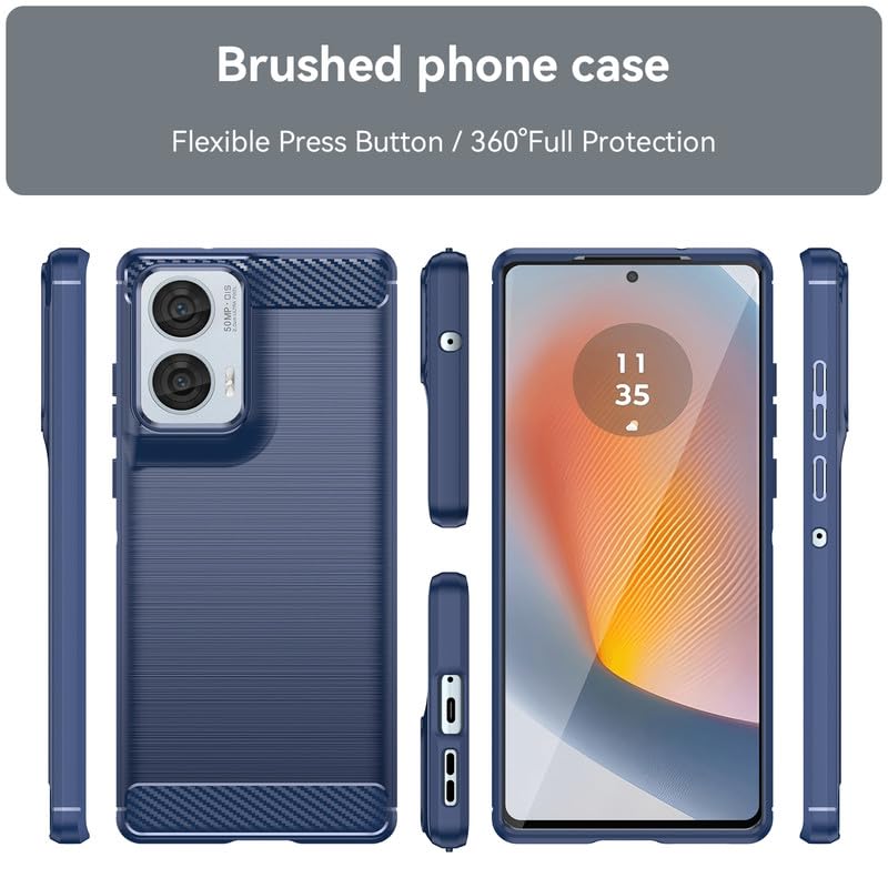 Image of Hybrid Carbon Fiber Back Case for Moto Edge 50 Fusion (Blue)