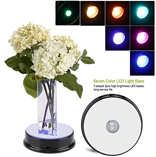 Led Base Stand, Round Led Light Base Show Stand Display Plate With 7 Color Lighting For Crystal Art/Glass Bottle/Figurine Decoration, Home Decor, Xmas Gift #TOP1