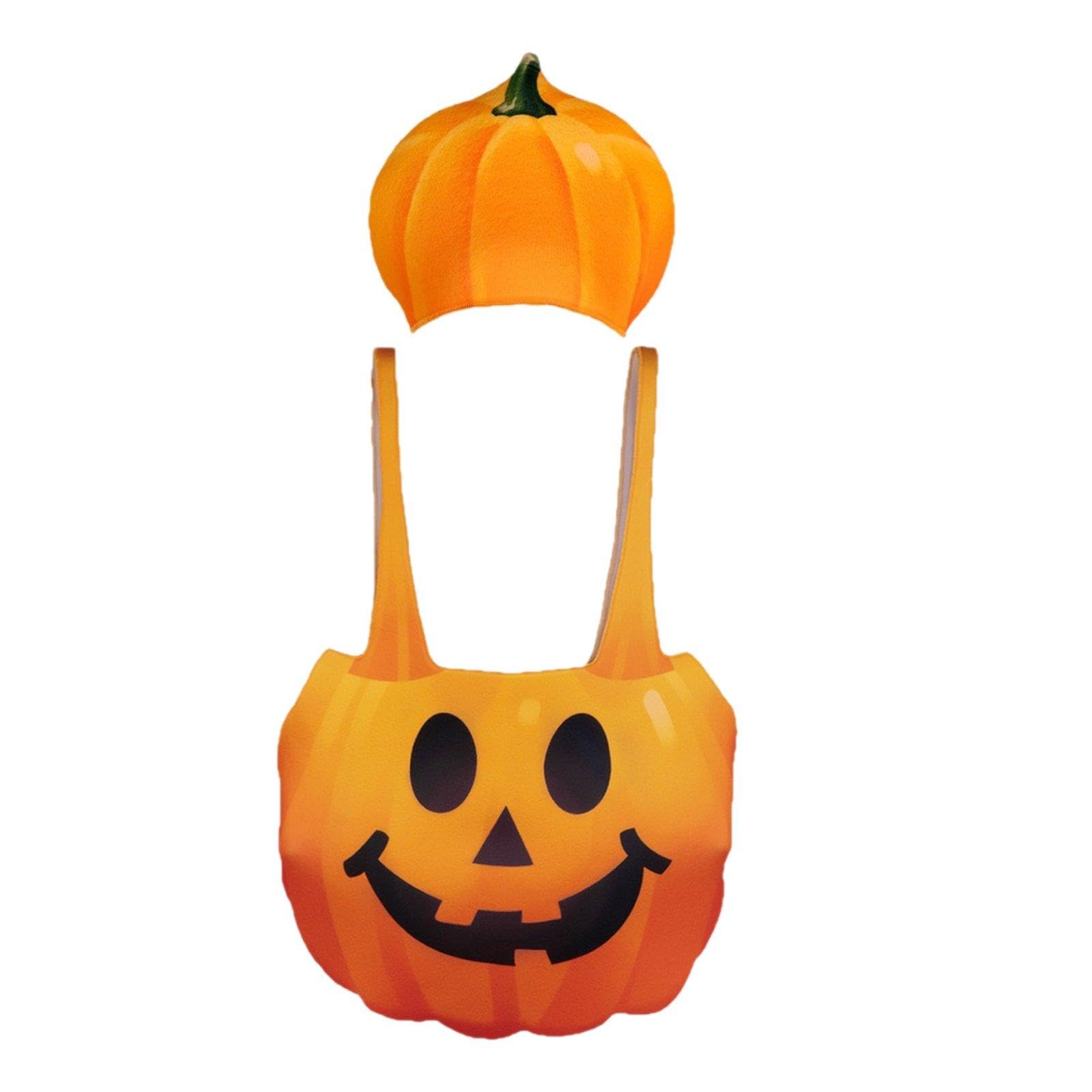 Set Costume da Zucca di Halloween: Un Travestimento Creativo, Un Divertente Abito per Giochi di Ruolo, Un Accessorio Originale E Comodo per Il Cosplay, Bambini