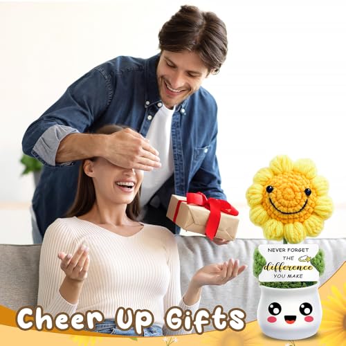 Muñeca de girasol crochet artesanal decorativa miniatura 2